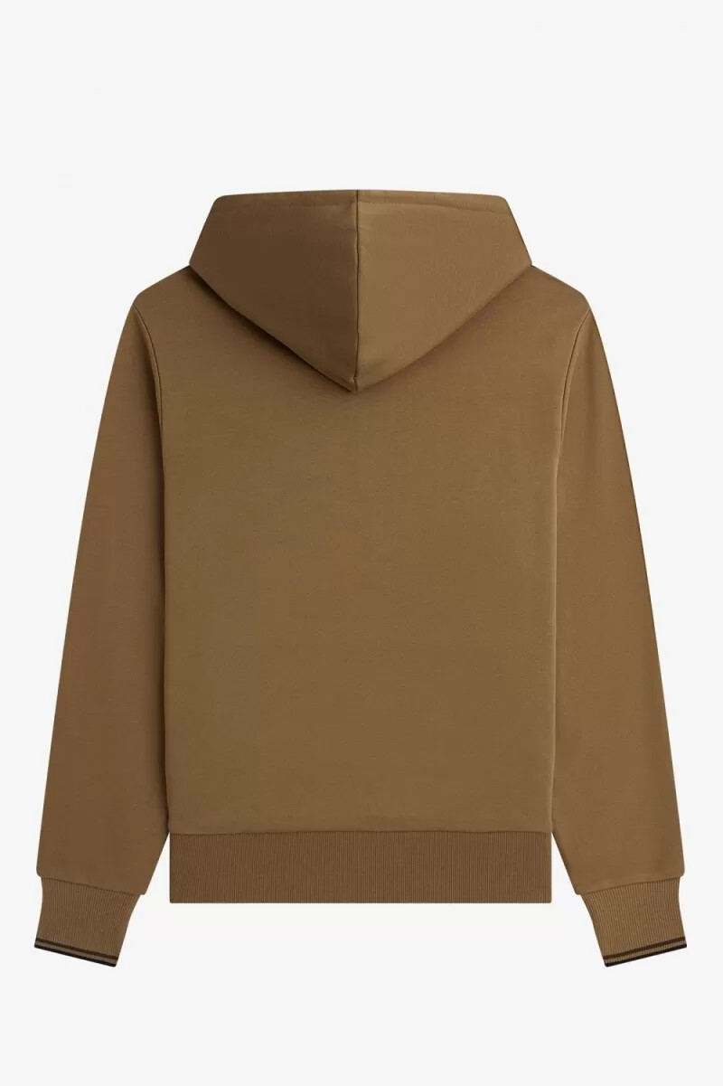 fred perry herren-sweatshirt mit kapuze farbe braun tabakbraun