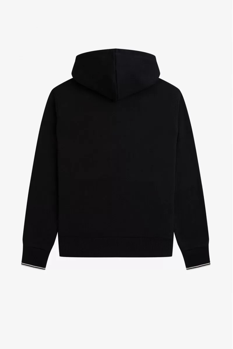 fred perry kapuzenpullover mit reißverschluss für herren schwarz