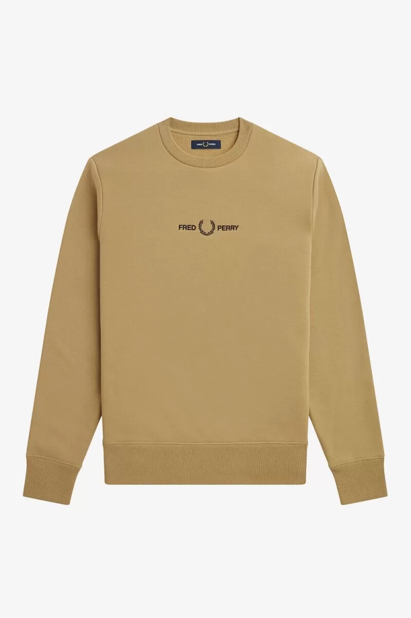 fred perry herren-sweatshirt mit stickerei grün