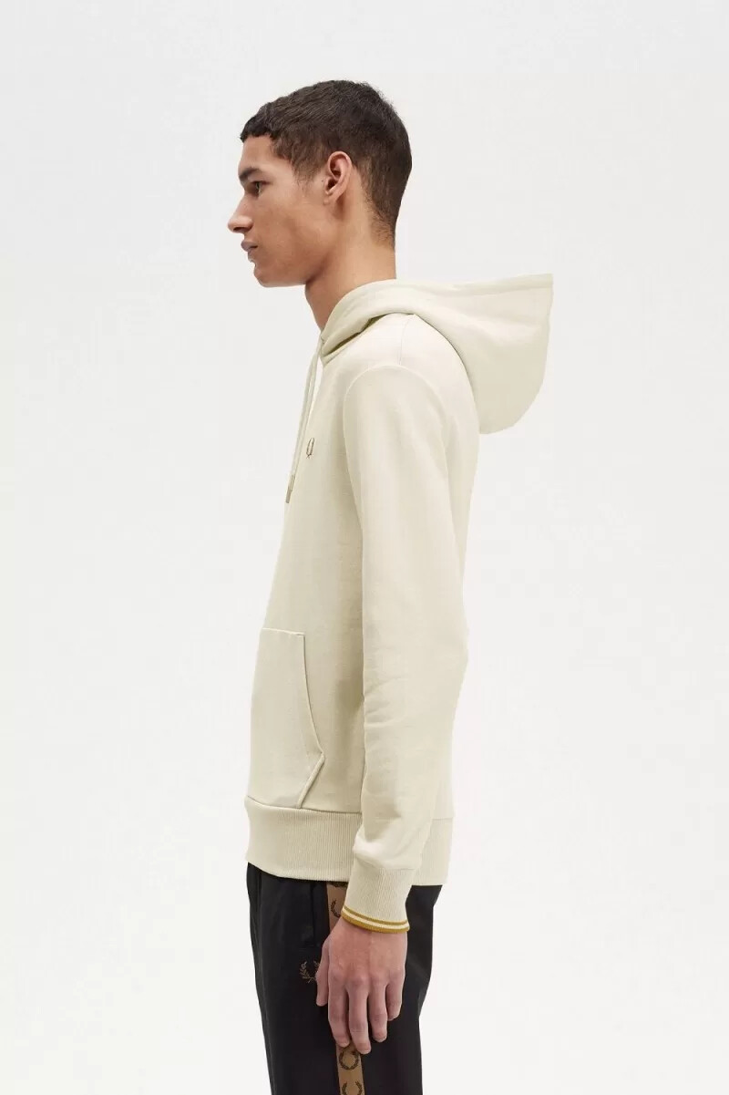 fred perry herren-sweatshirt mit kapuze und farbverlauf farbe oatmeal