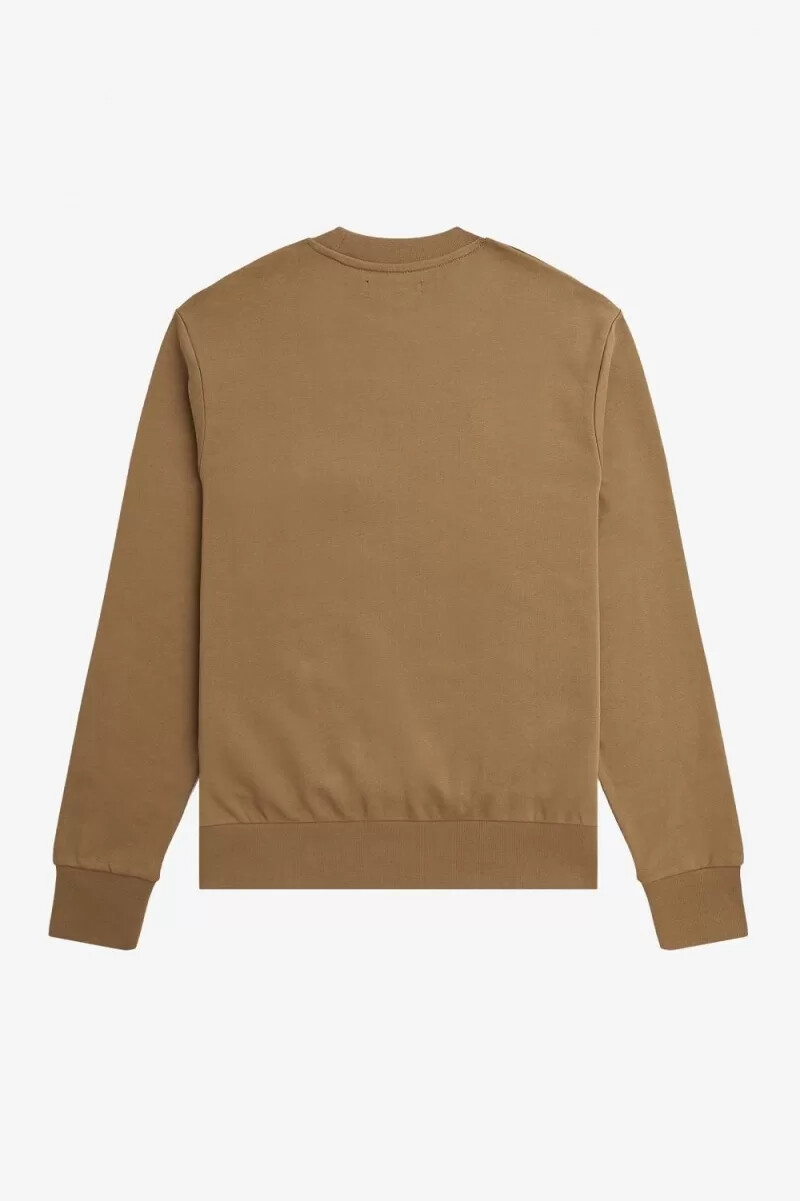 fred perry herren-sweatshirt mit taschendetails und rundhalsausschnitt braun