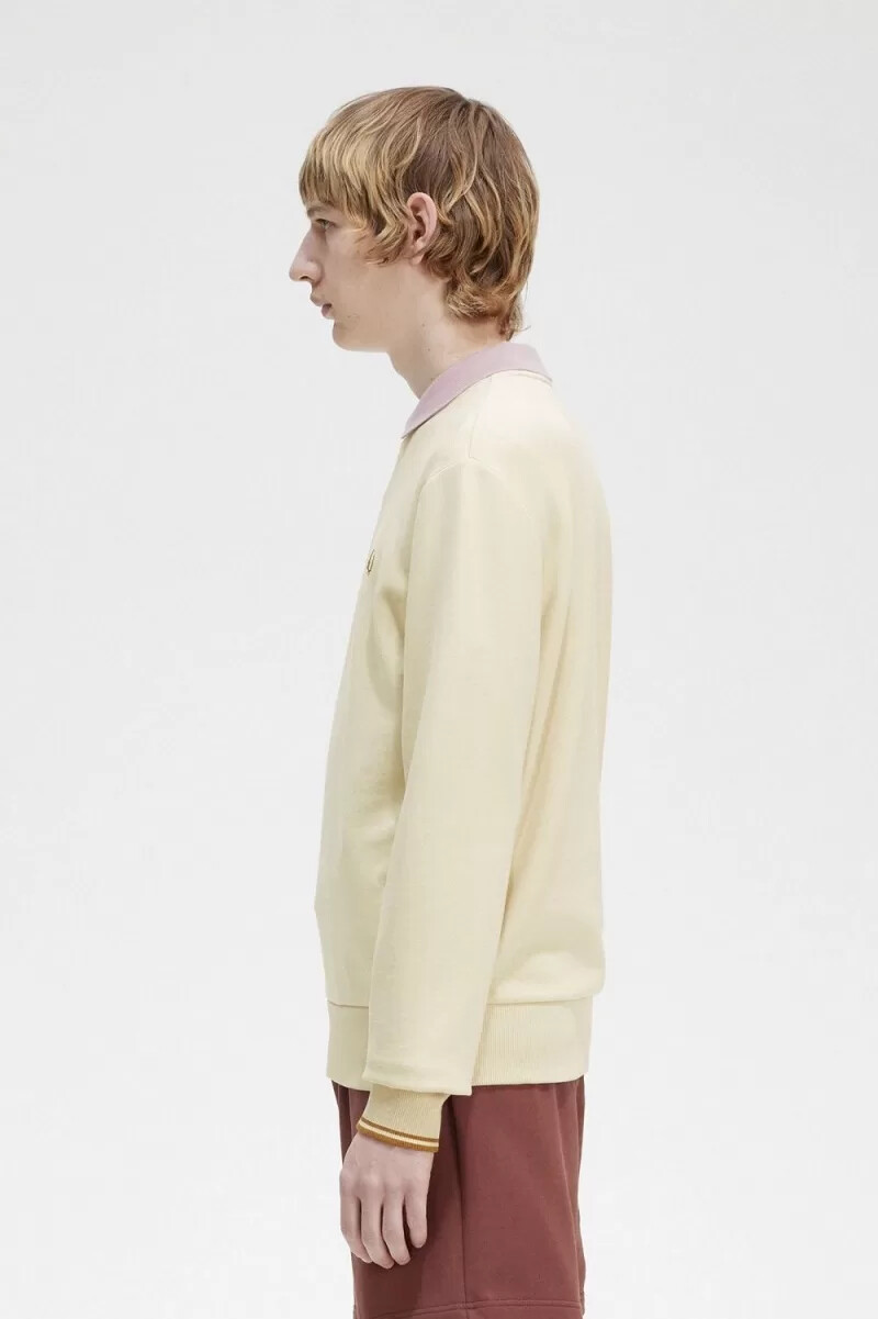 fred perry herren-sweatshirt mit rundhalsausschnitt farbe haferflocken