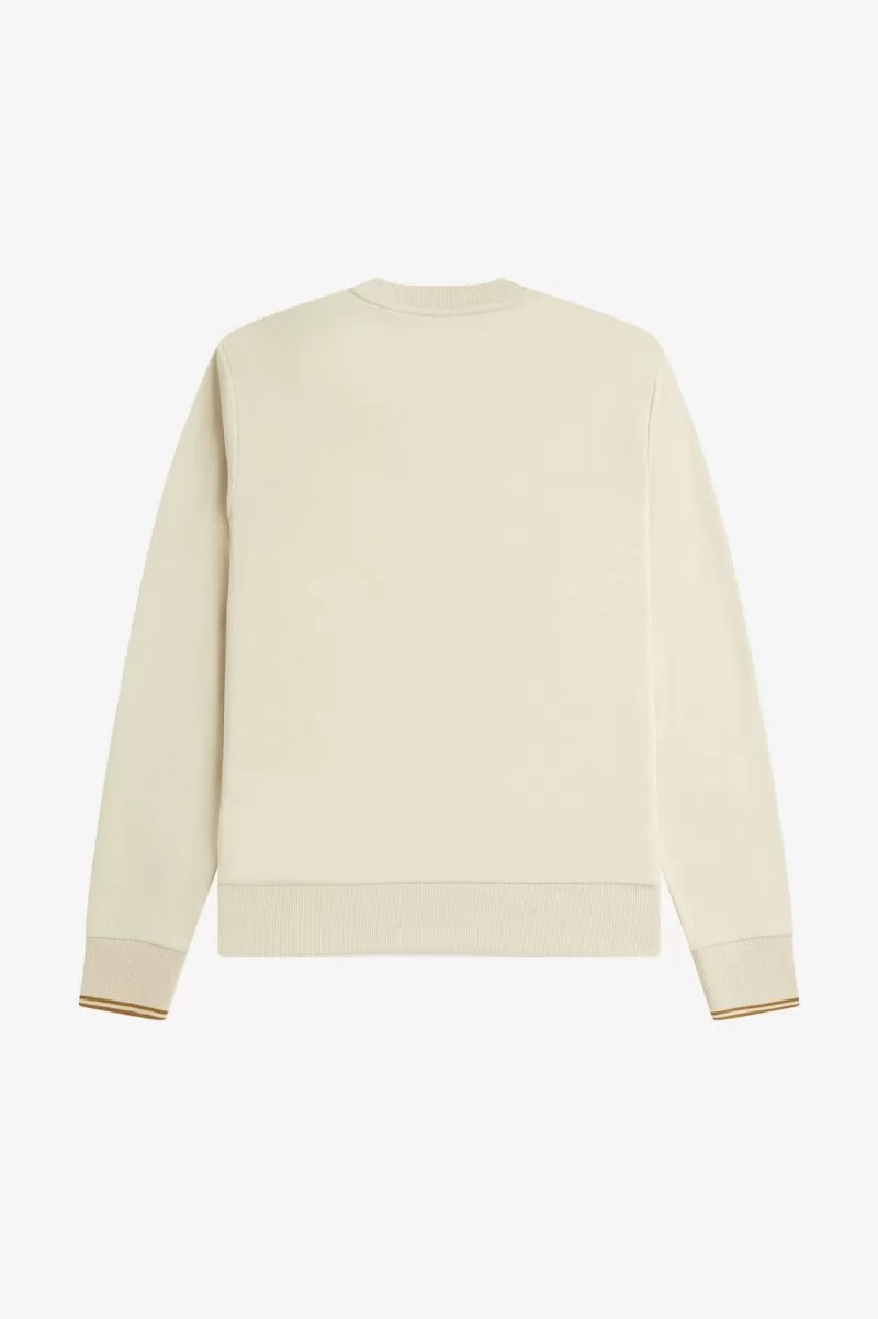 fred perry herren-sweatshirt mit rundhalsausschnitt farbe haferflocken