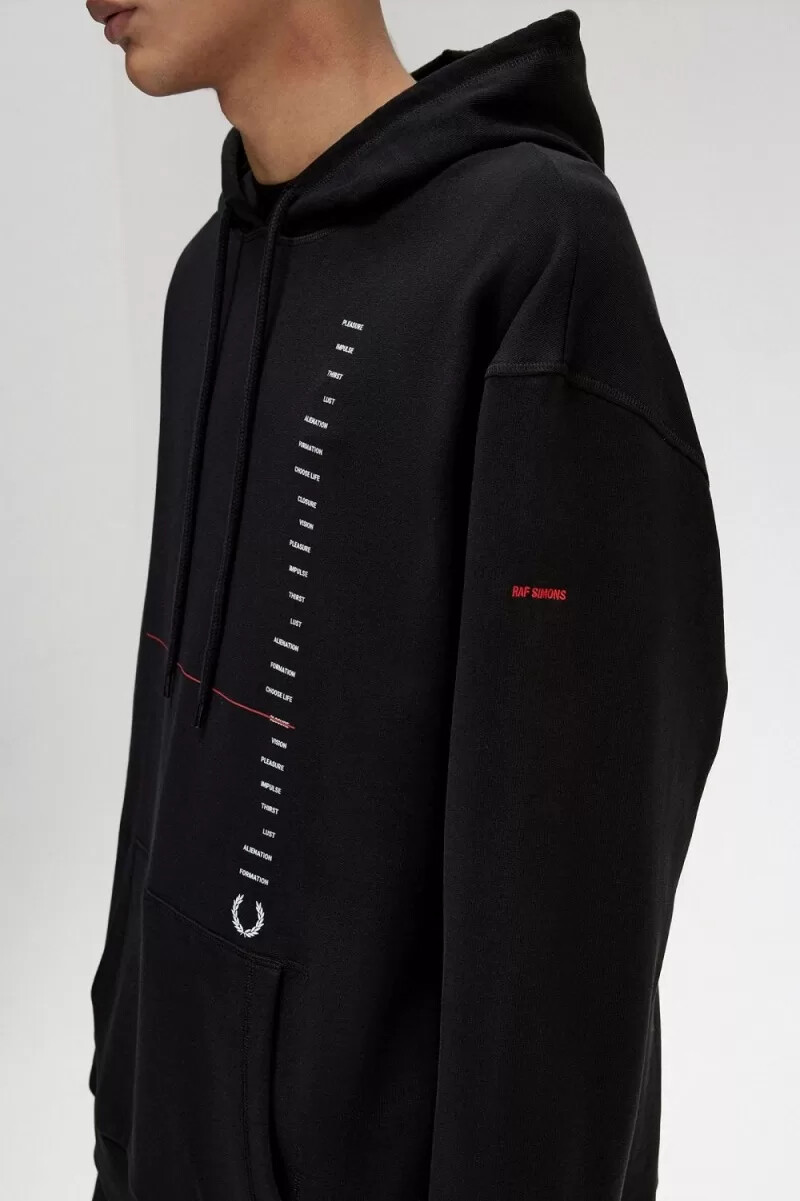 fred perry kapuzenpullover für herren mit print schwarz