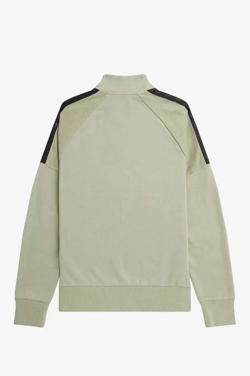 fred perry herren-sweatshirt mit halbem reißverschluss und kreislogo mint