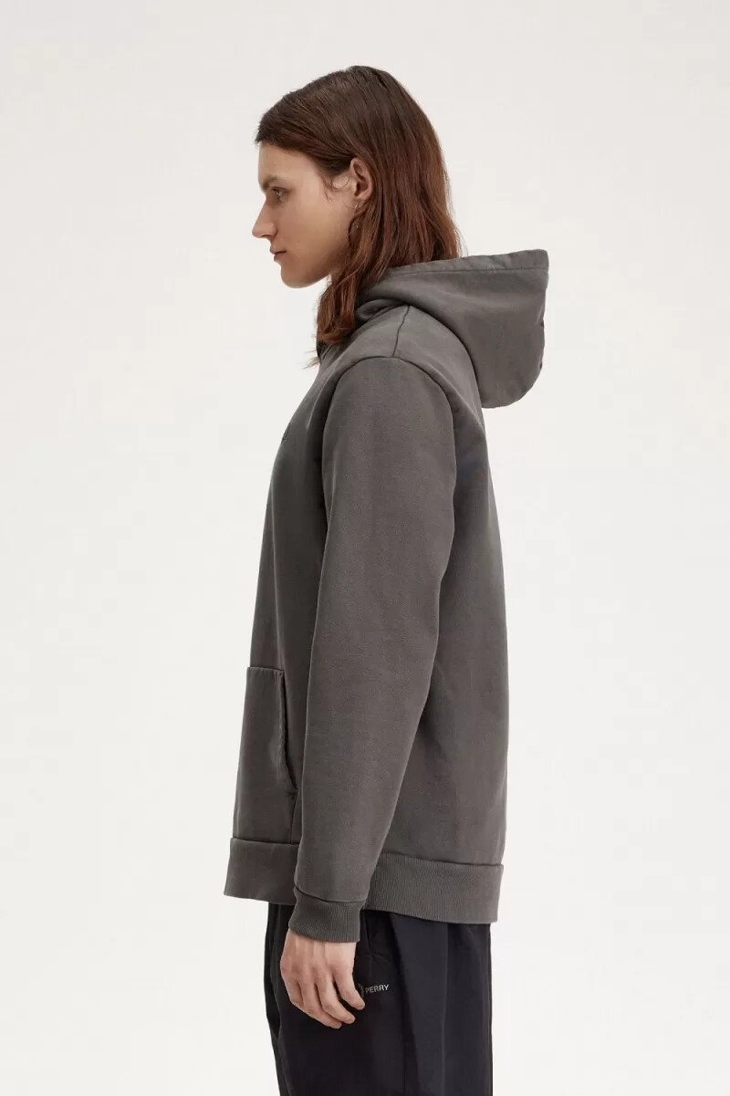fred perry herren-kapuzenpullover schwere ausführung feldgrün