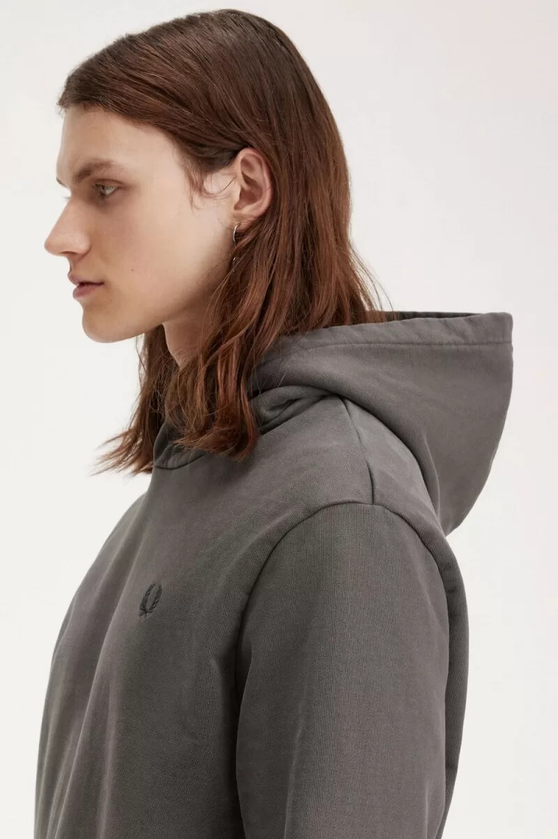 fred perry herren-kapuzenpullover schwere ausführung feldgrün