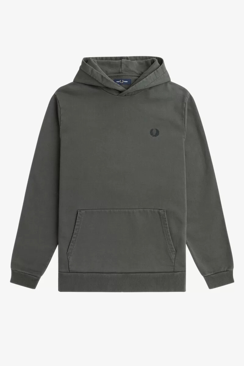 fred perry herren-kapuzenpullover schwere ausführung feldgrün