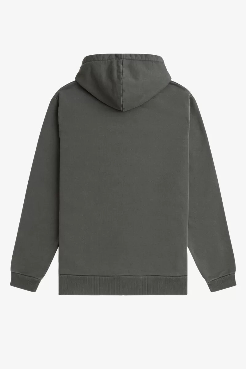 fred perry herren-kapuzenpullover schwere ausführung feldgrün