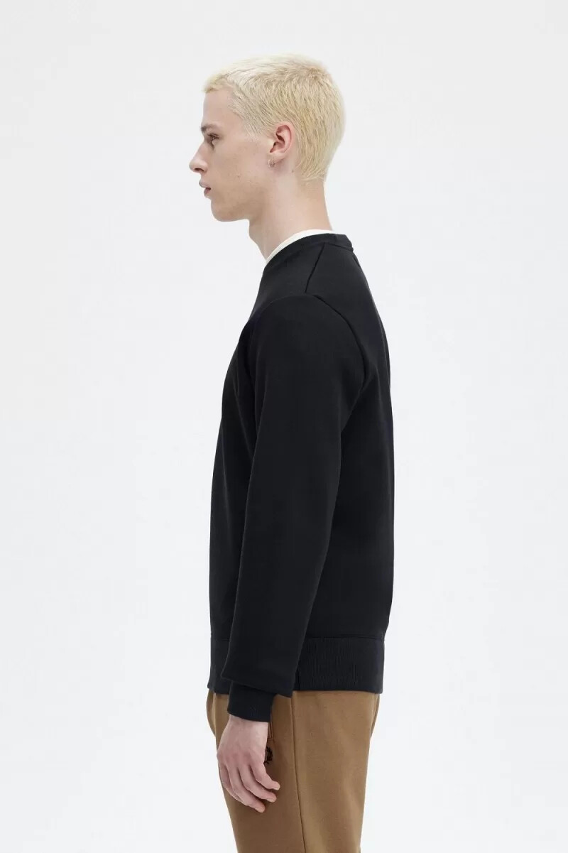 fred perry herren-sweatshirt mit stickerei marineblau