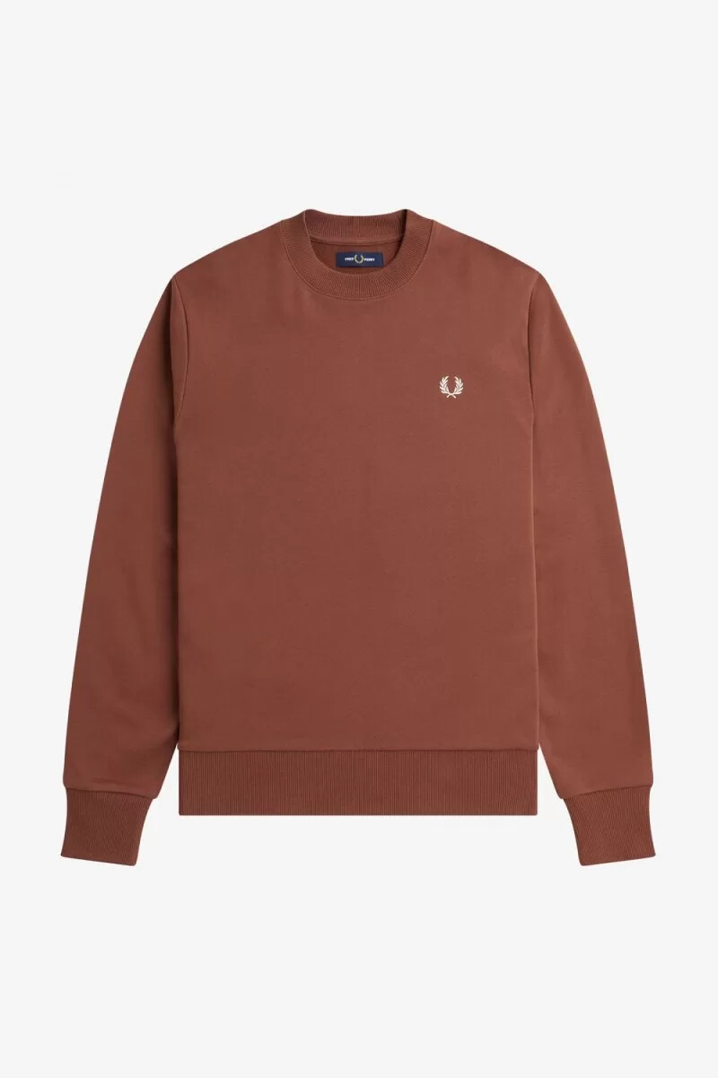 fred perry rave graphic herren-sweatshirt whiskybraun