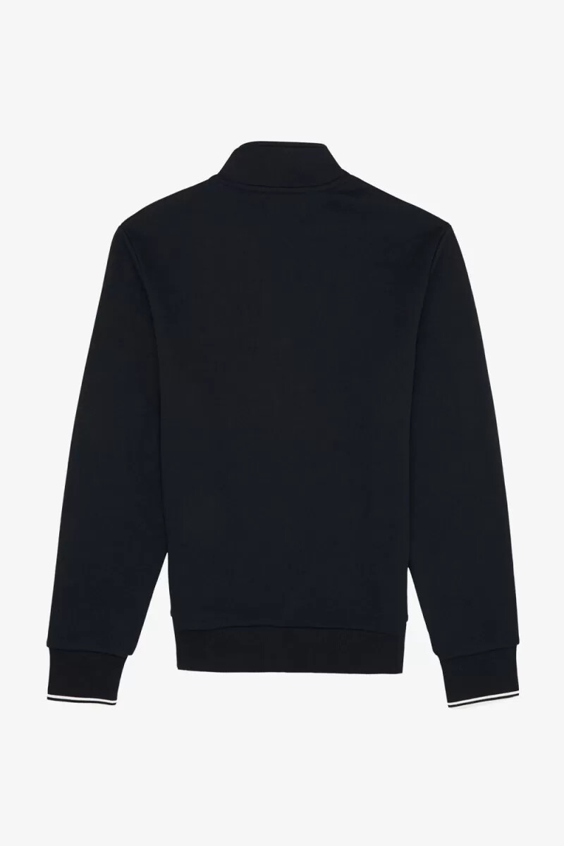 fred perry herren-sweatshirt mit halbem reißverschluss marineblau