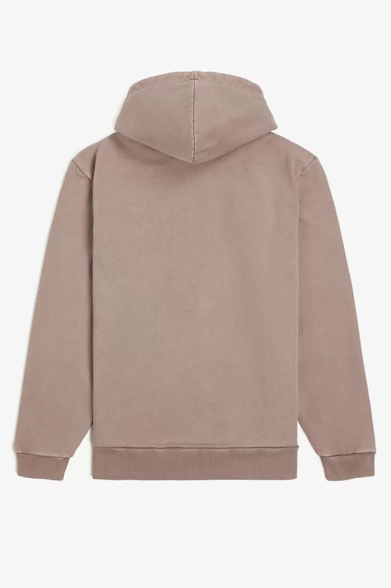 fred perry herren-kapuzenpullover schwere ausführung dunkelrosa