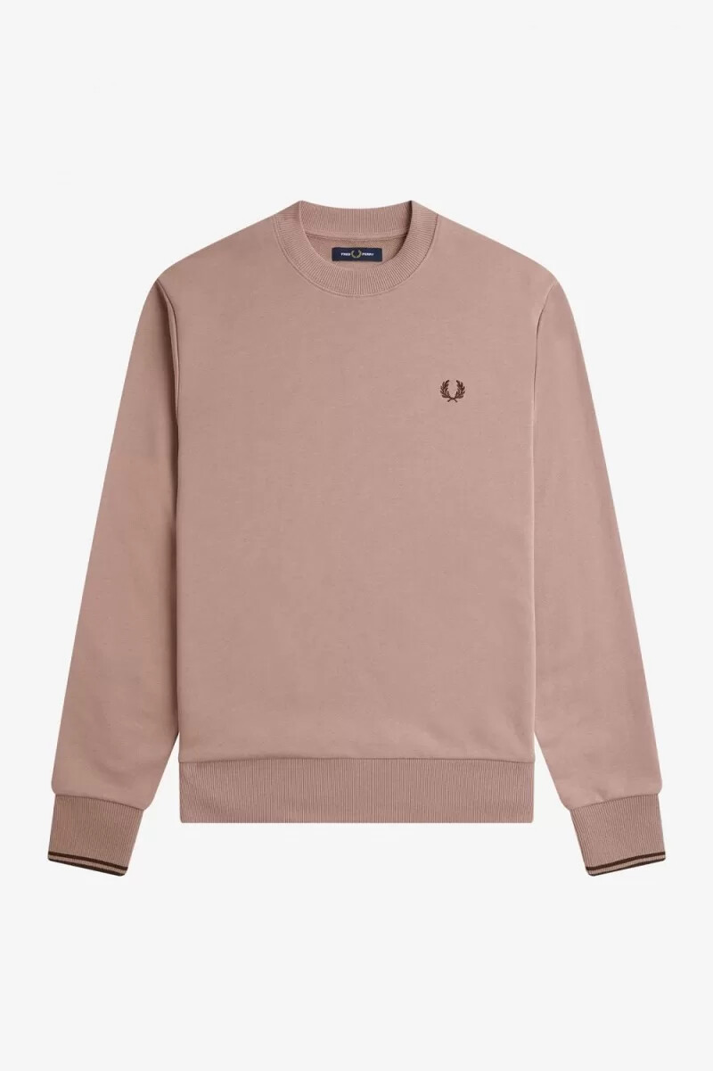 fred perry herren-sweatshirt mit rundhalsausschnitt dunkelrosa