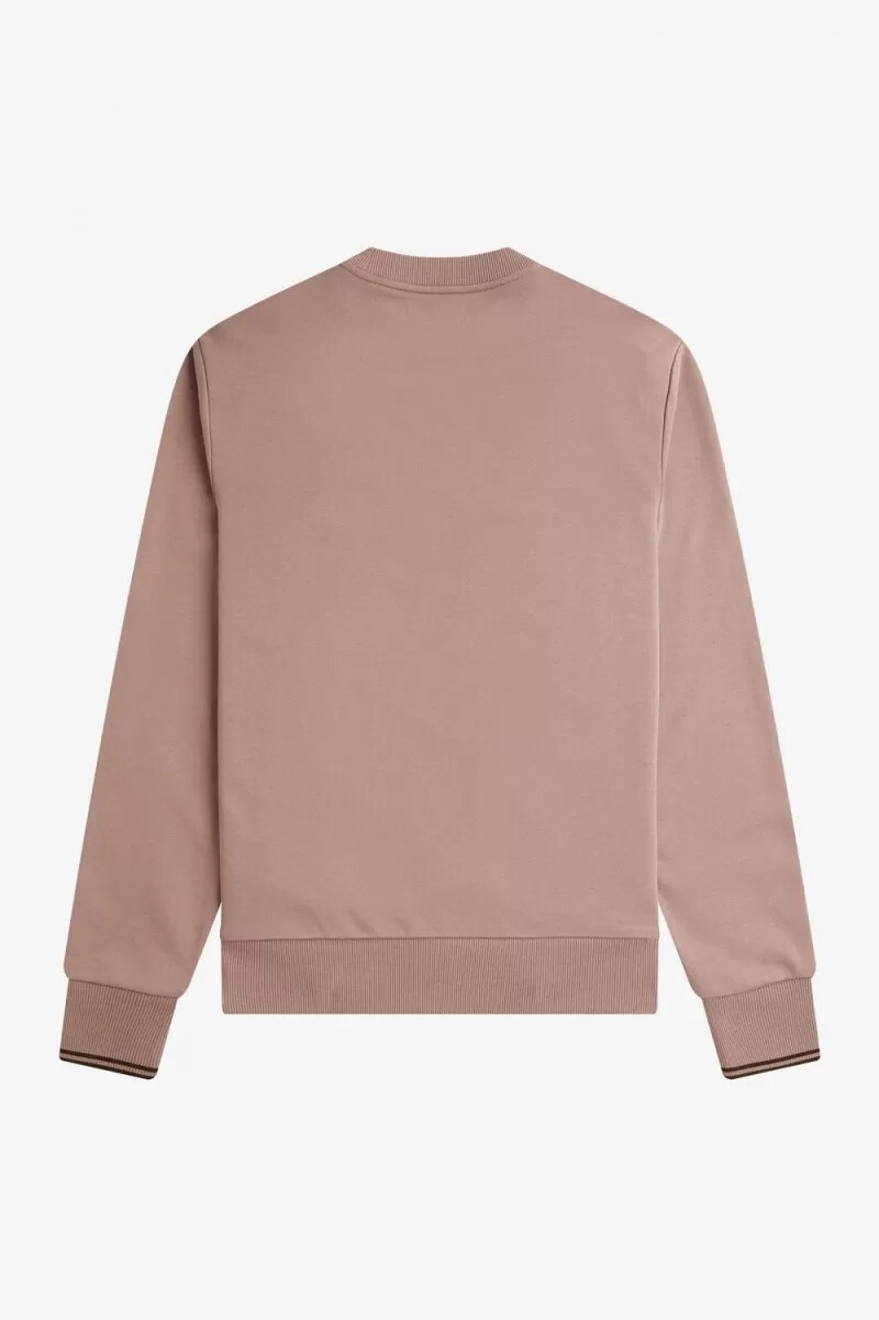 fred perry herren-sweatshirt mit rundhalsausschnitt dunkelrosa