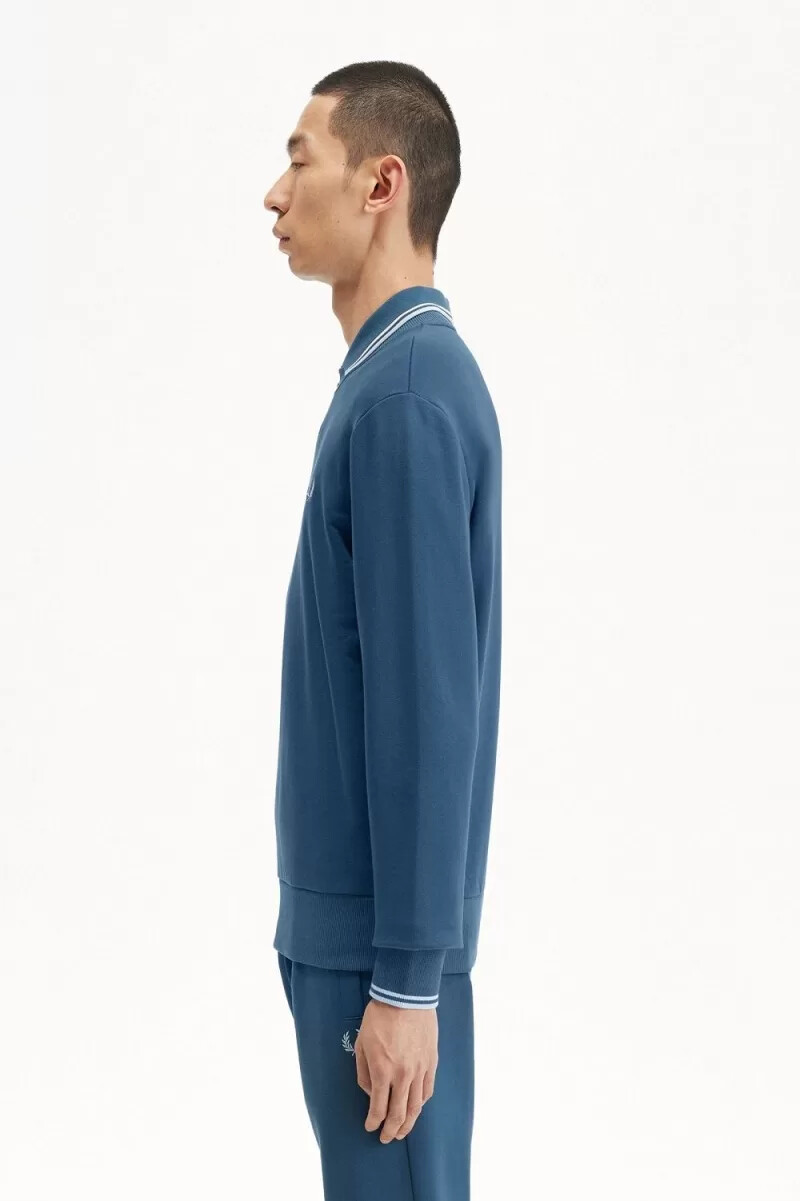 fred perry herren-sweatshirt mit rundhalsausschnitt mitternachtsblau hellblau