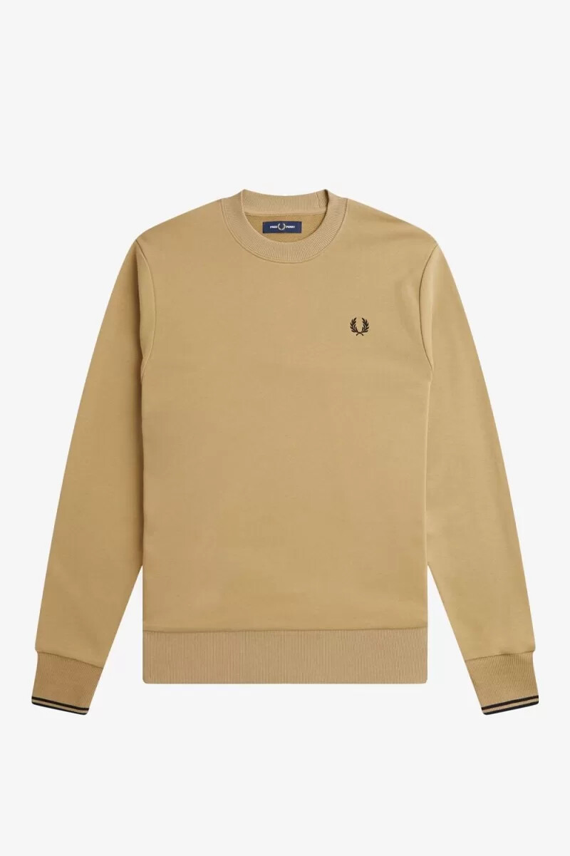 fred perry herren-sweatshirt mit rundhalsausschnitt grünschwarz