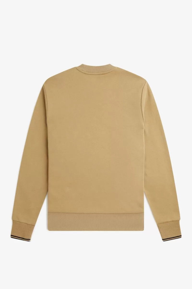 fred perry herren-sweatshirt mit rundhalsausschnitt grünschwarz