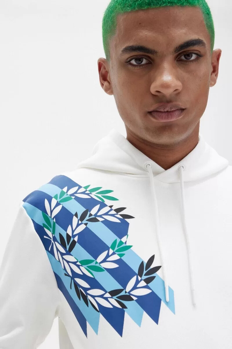 fred perry herren-sweatshirt mit lorbeerkranz-print kapuze schneewittchen