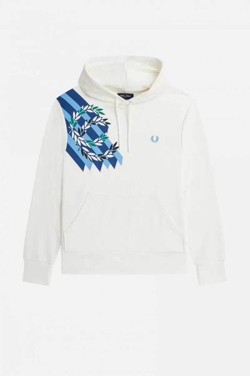 fred perry herren-sweatshirt mit lorbeerkranz-print kapuze schneewittchen