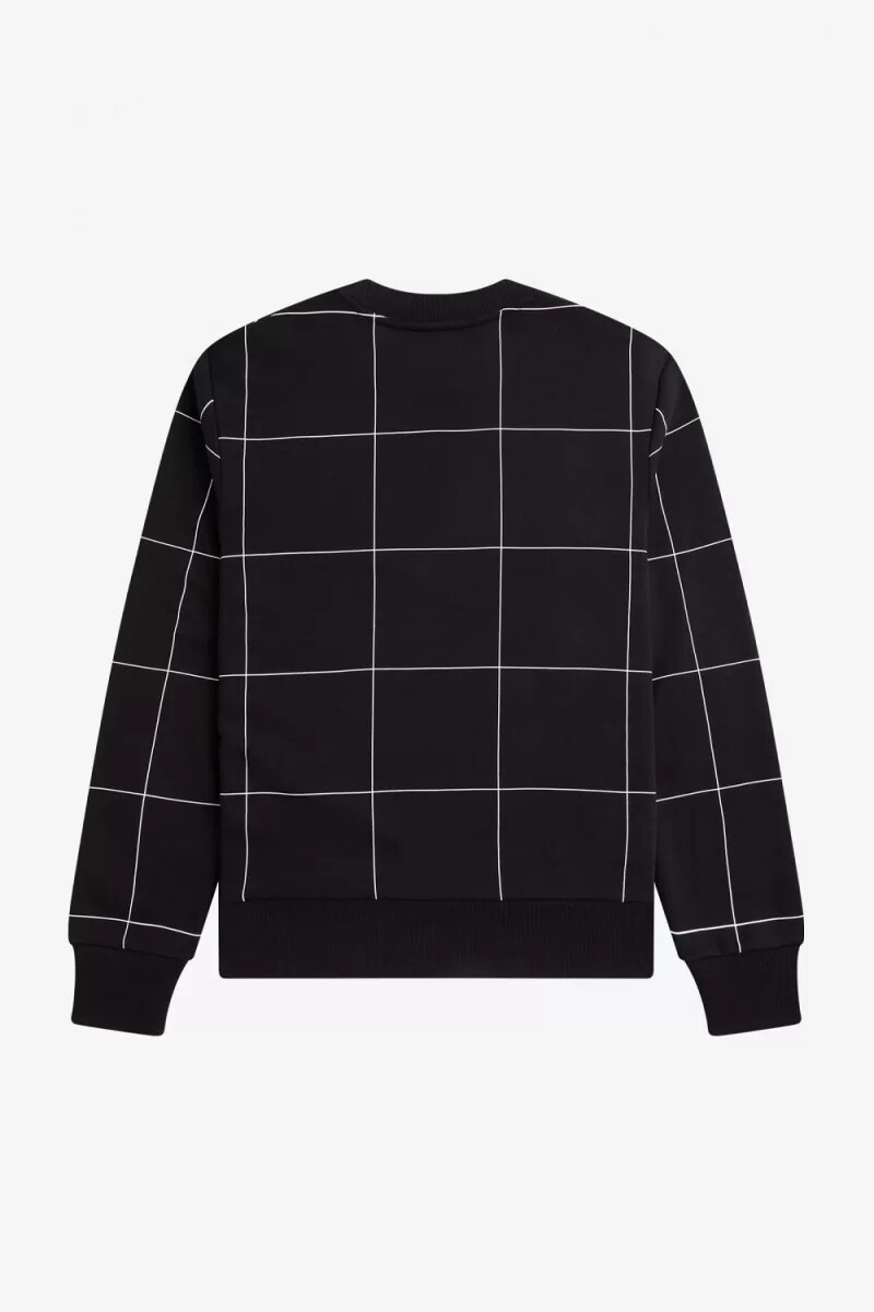 fred perry herren-sweatshirt mit karomuster schwarz