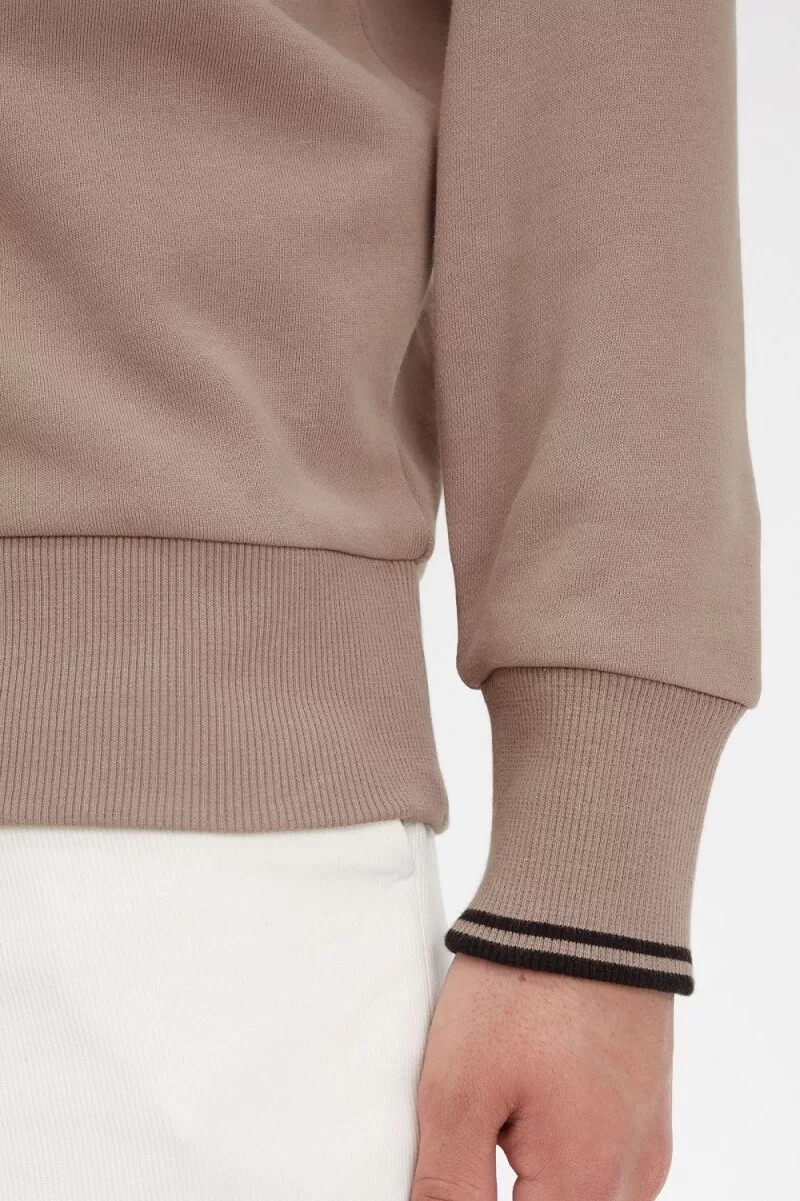 fred perry herren-sweatshirt mit rundhalsausschnitt dunkelrosaschwarz