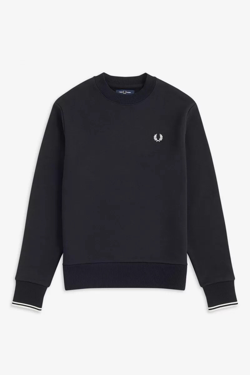 fred perry herren-sweatshirt mit rundhalsausschnitt schwarz