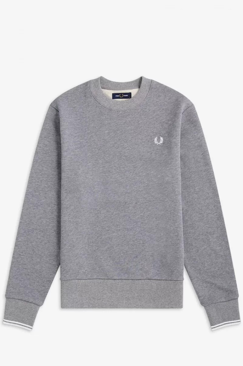 fred perry herren-sweatshirt mit rundhalsausschnitt grau
