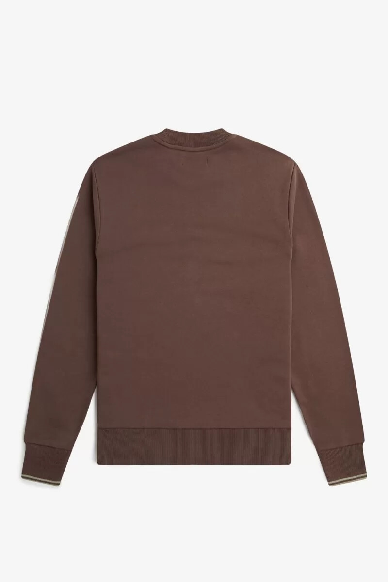 fred perry herren-sweatshirt mit rundhalsausschnitt dunkelrotwarmgrau