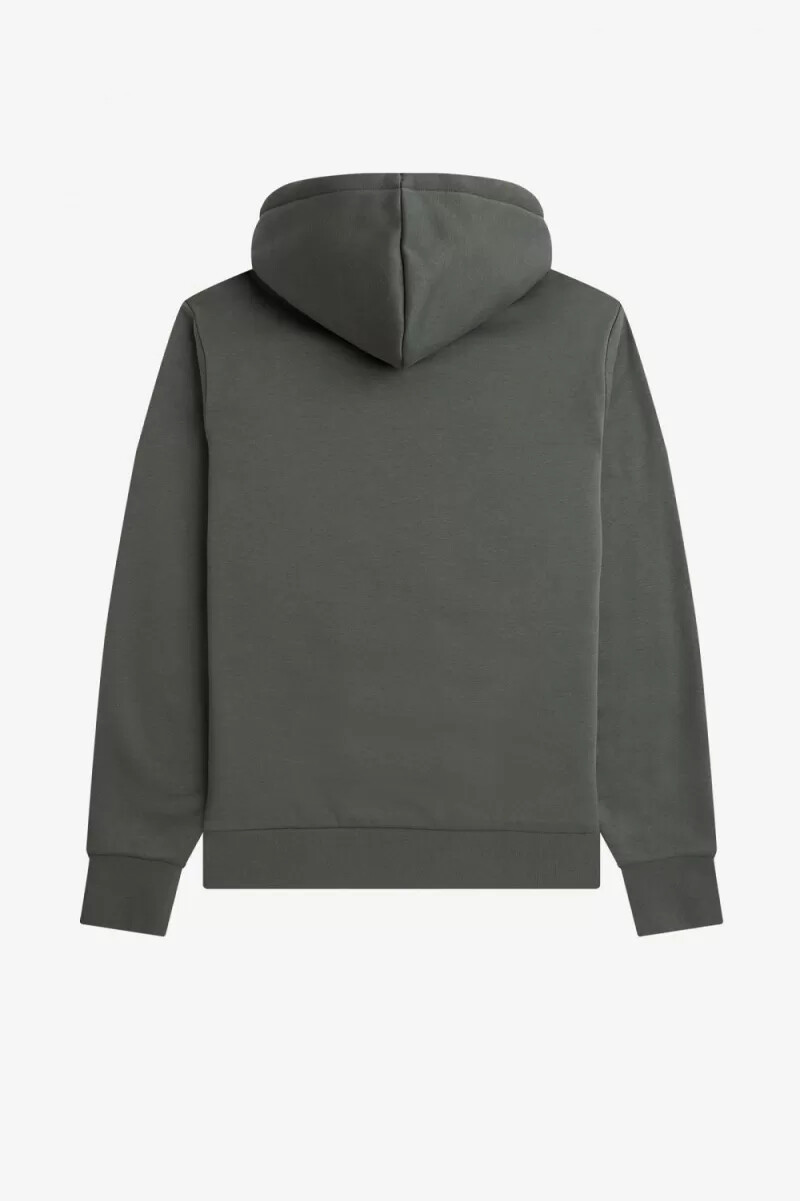 fred perry herren-sweatshirt mit lorbeerkranz-muster kapuze feldgrün