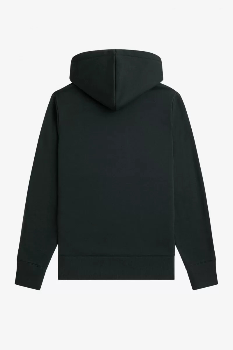 fred perry herren-sweatshirt mit kapuze und stickerei nachtgrün