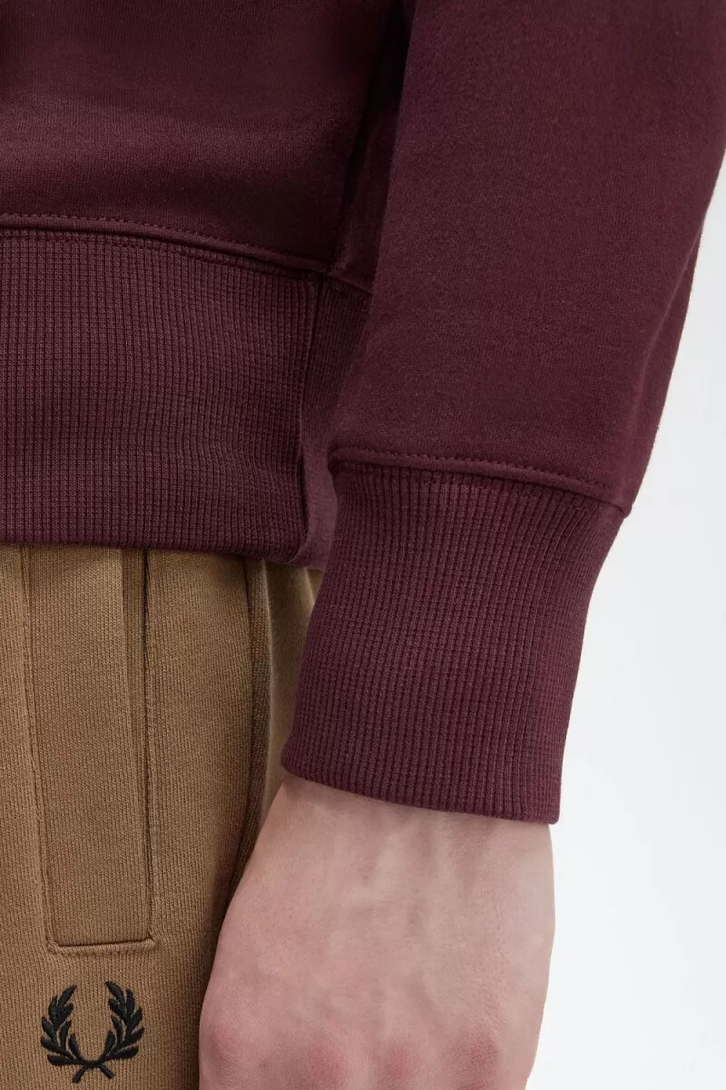 fred perry herren-sweatshirts mit stickerei oxblood