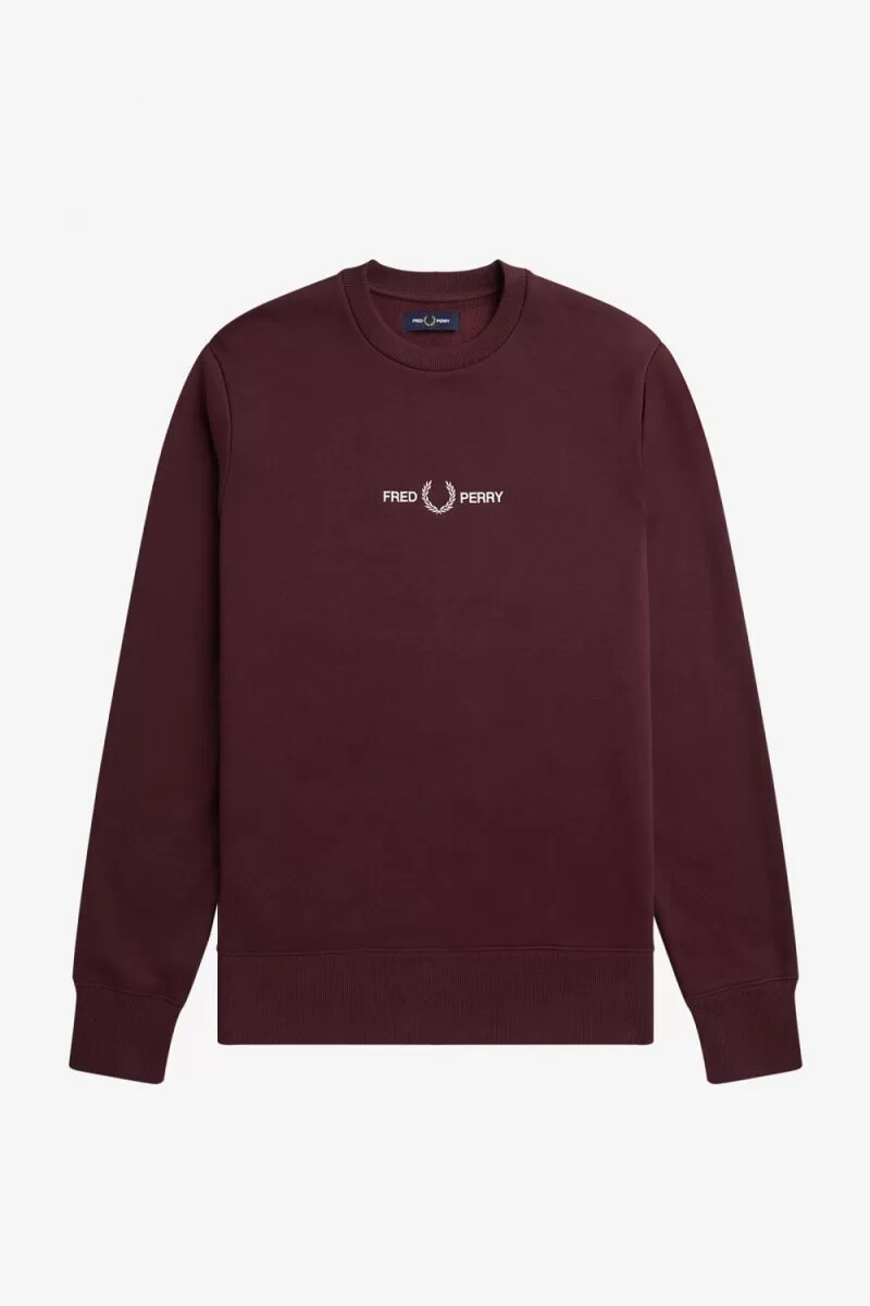 fred perry herren-sweatshirts mit stickerei oxblood