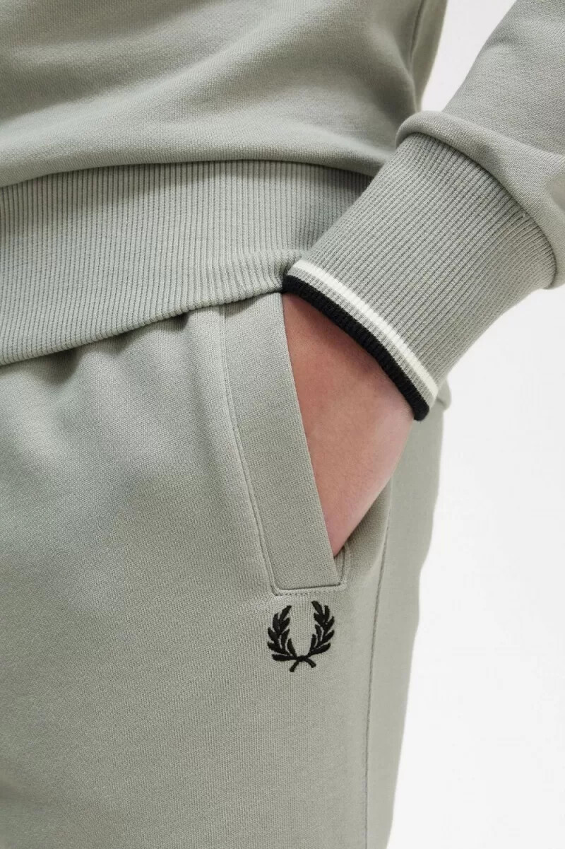 fred perry herren-sweatshirt mit halbem reißverschluss grau