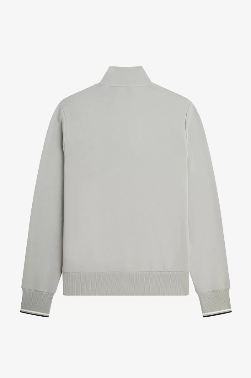 fred perry herren-sweatshirt mit halbem reißverschluss grau