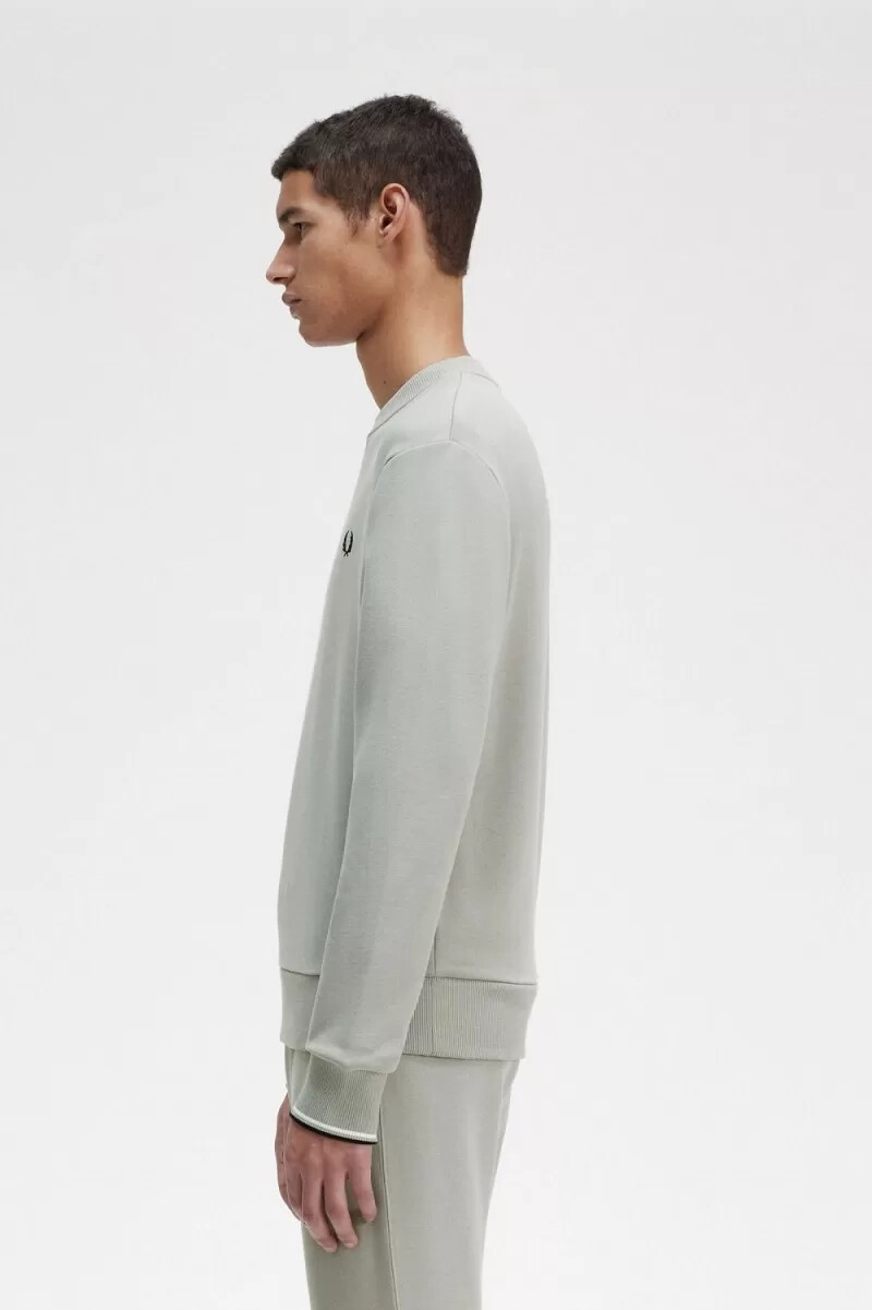 fred perry herren-sweatshirt mit rundhalsausschnitt grau