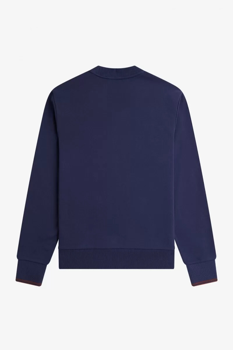 fred perry herren-sweatshirt mit rundhalsausschnitt farbe französischblauwhiskybraun