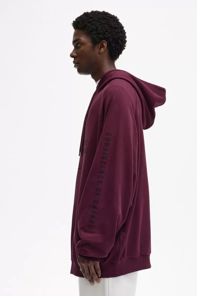 fred perry herren-sweatshirt mit kapuze und print marineblau