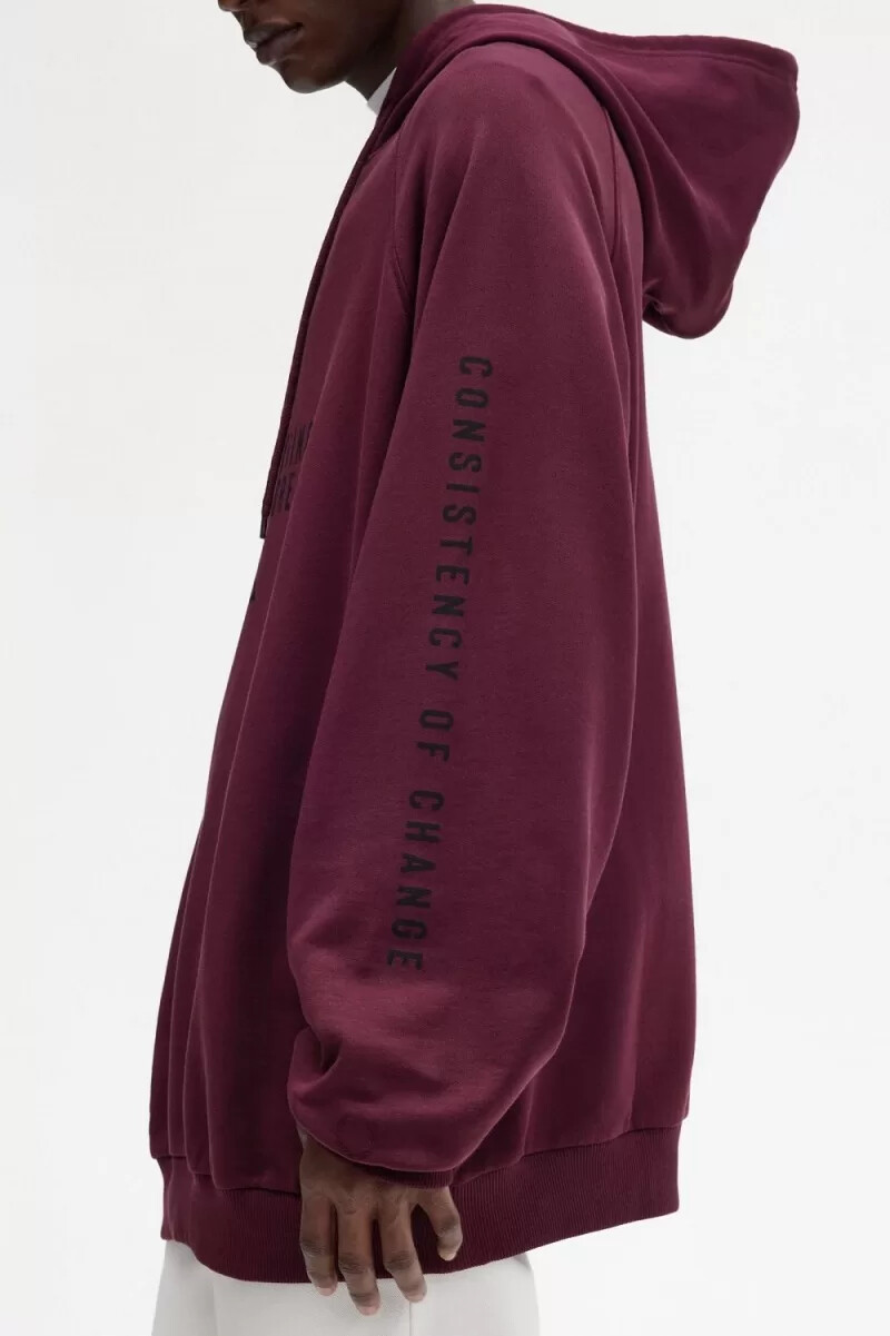 fred perry herren-sweatshirt mit kapuze und print marineblau
