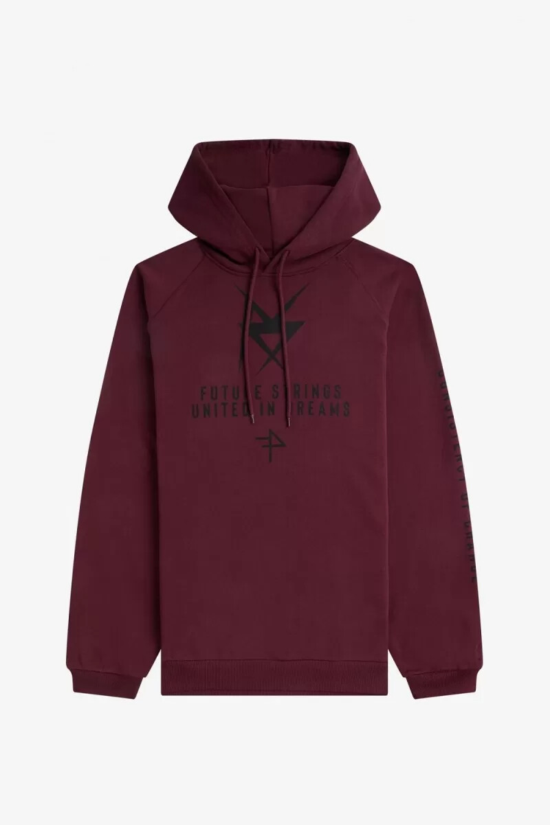 fred perry herren-sweatshirt mit kapuze und print marineblau