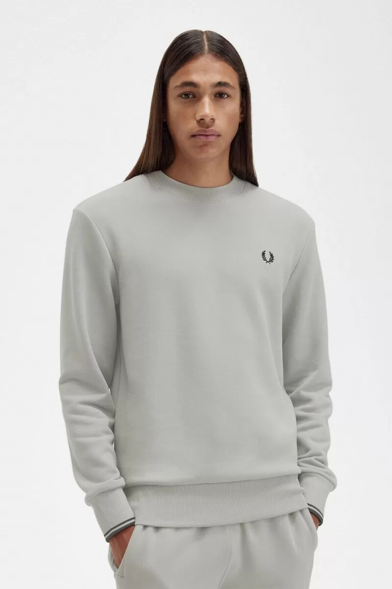 fred perry herren-sweatshirt mit rundhalsausschnitt grau
