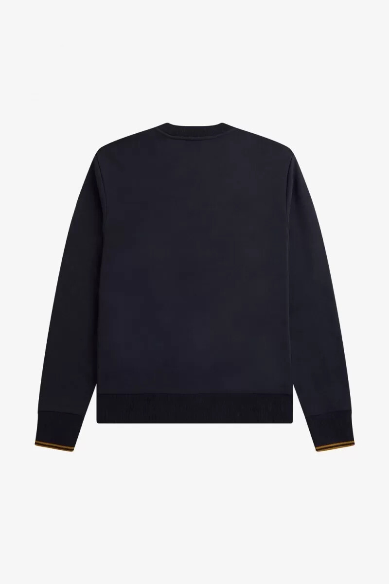 fred perry herren-sweatshirt mit rundhalsausschnitt marineblaudunkelbraun