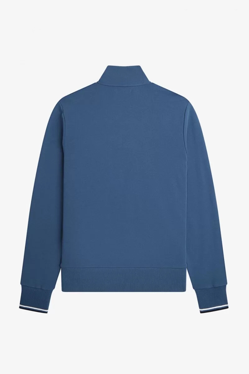fred perry herren-sweatshirt mit halbem reißverschluss mitternachtsblau
