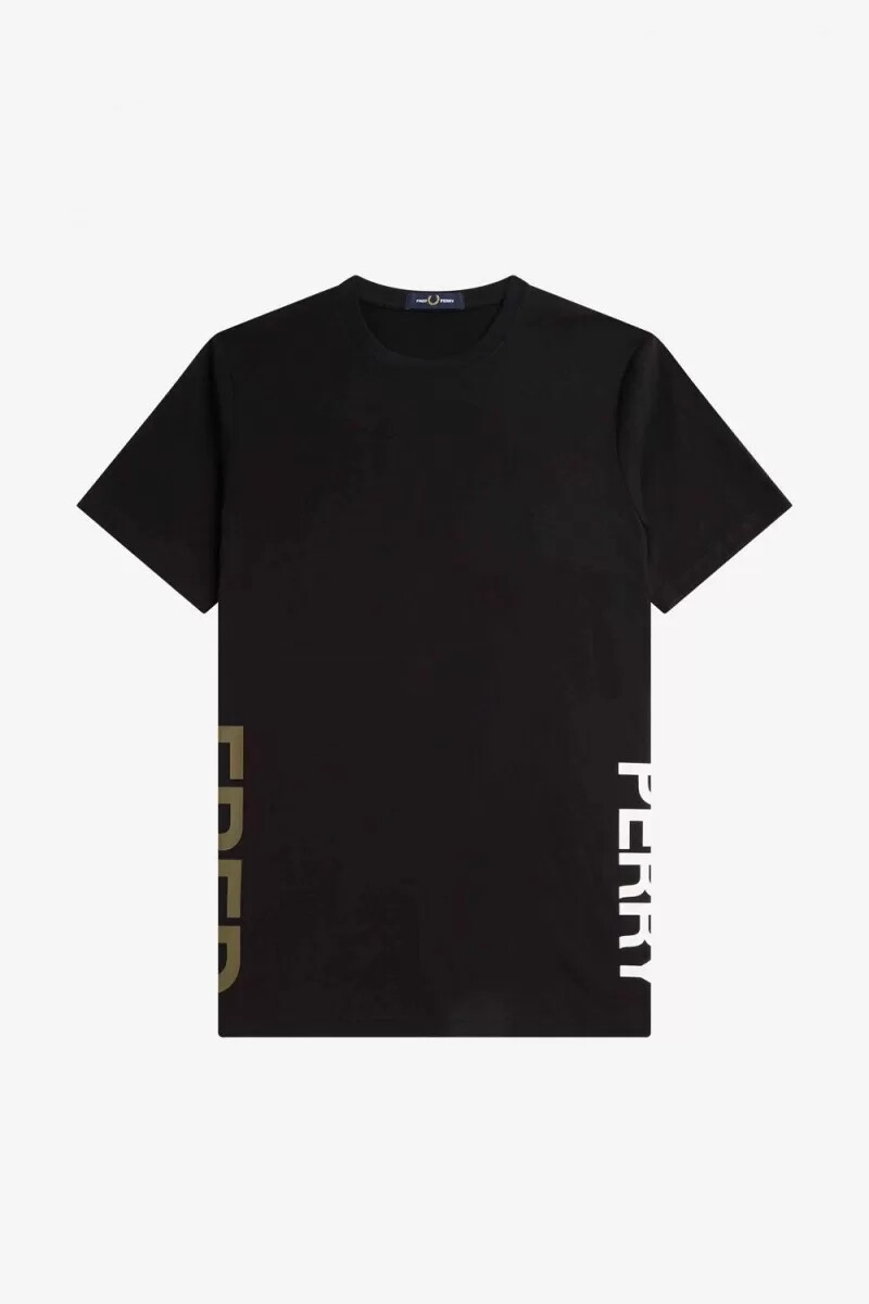 fred perry herren-t-shirt mit grafikprint schwarz