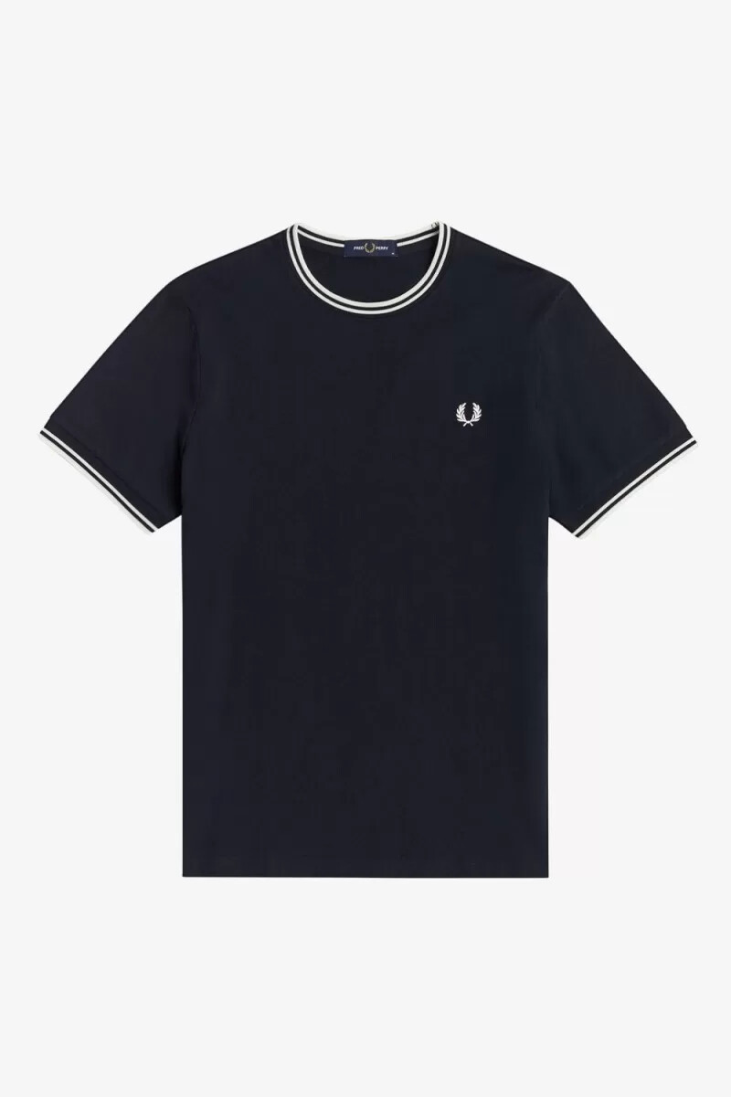 fred perry twin tipped herren-t-shirt marineblau