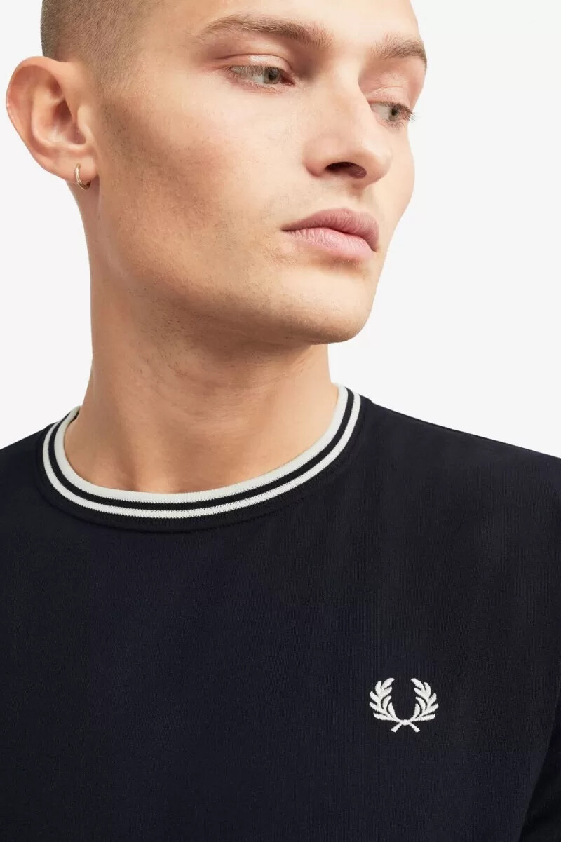fred perry twin tipped herren-t-shirt marineblau