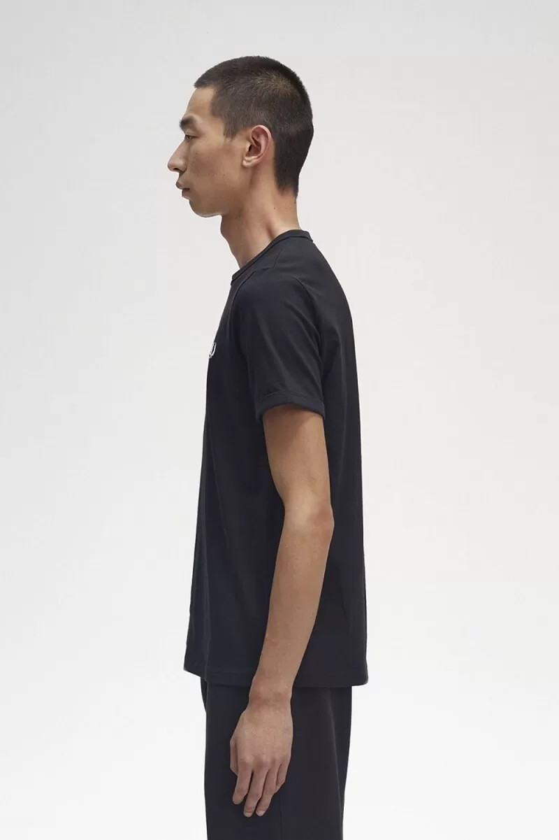 fred perry ringer herren-t-shirt schwarz