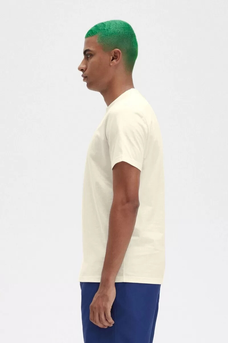fred perry herren-t-shirt mit stickerei beige