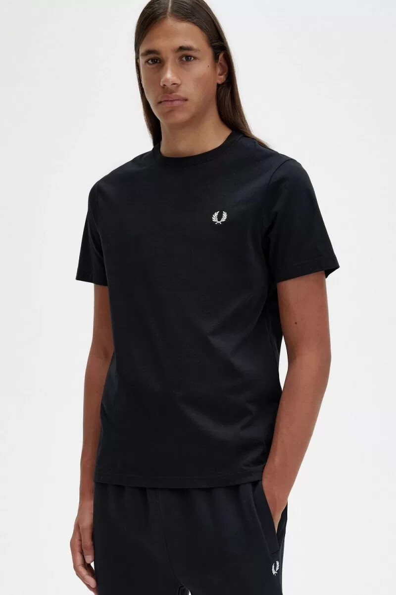 fred perry herren-t-shirt mit rundhalsausschnitt schwarz