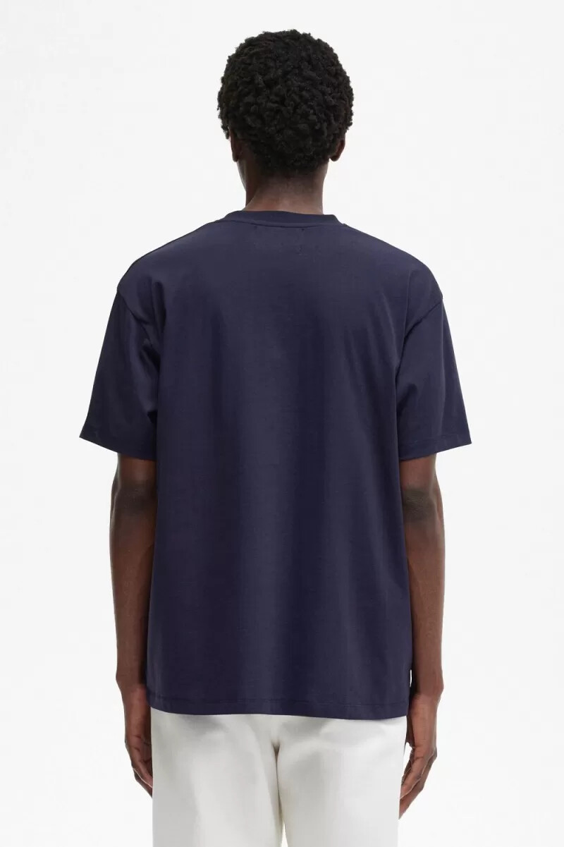 fred perry herren-t-shirt mit aufdruck marineblau